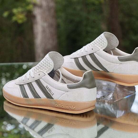 Adidas Gazelle Indoor White Olive Strata - Picture 14 of 15
